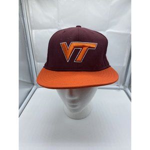 Virginia Tech Hokies Maroon Orange Cap Hat Fitted Size 7 Baseball NCAA New Era